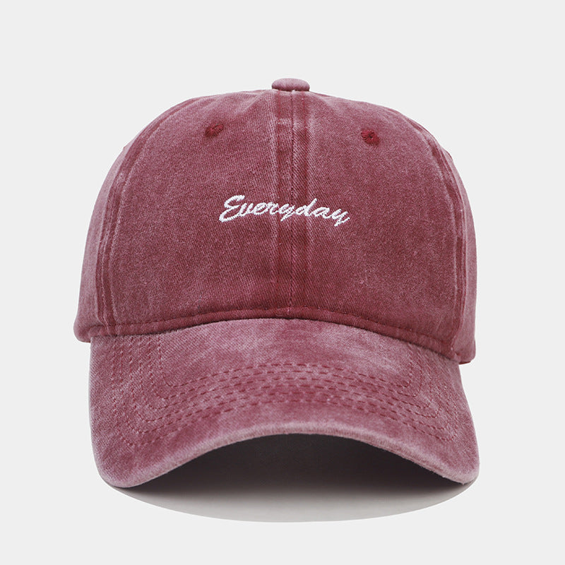 Wholesale Cotton Washed Embroidered Letters Curved Brim Baseball Cap